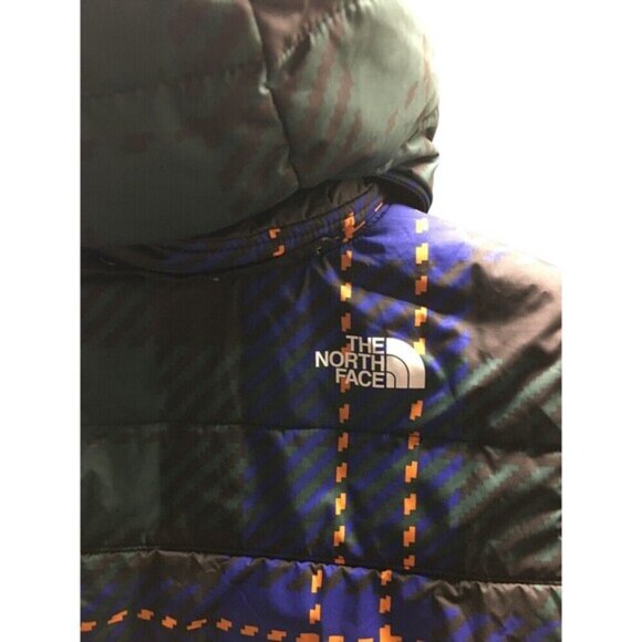 The North Face Coat Boy's Size Small Blue Green Plaid Puffer Jacket - Picture 5 of 8